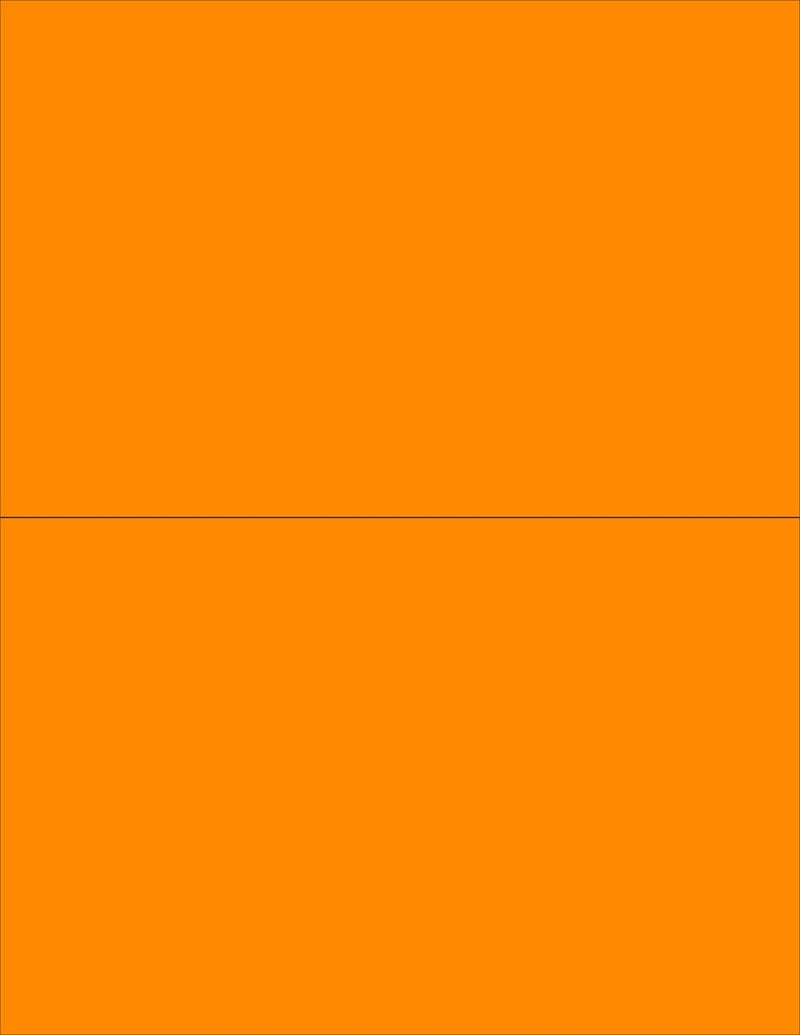 NextDayLabels - 8-1/2 x 11 Neon Color High Light Fluorescent Labels for Laser & Inkjet Printer (Orange Fluorescent, 8-1/2" x 5-1/2" - 2 Per Page | 50 Labels) - Image 1